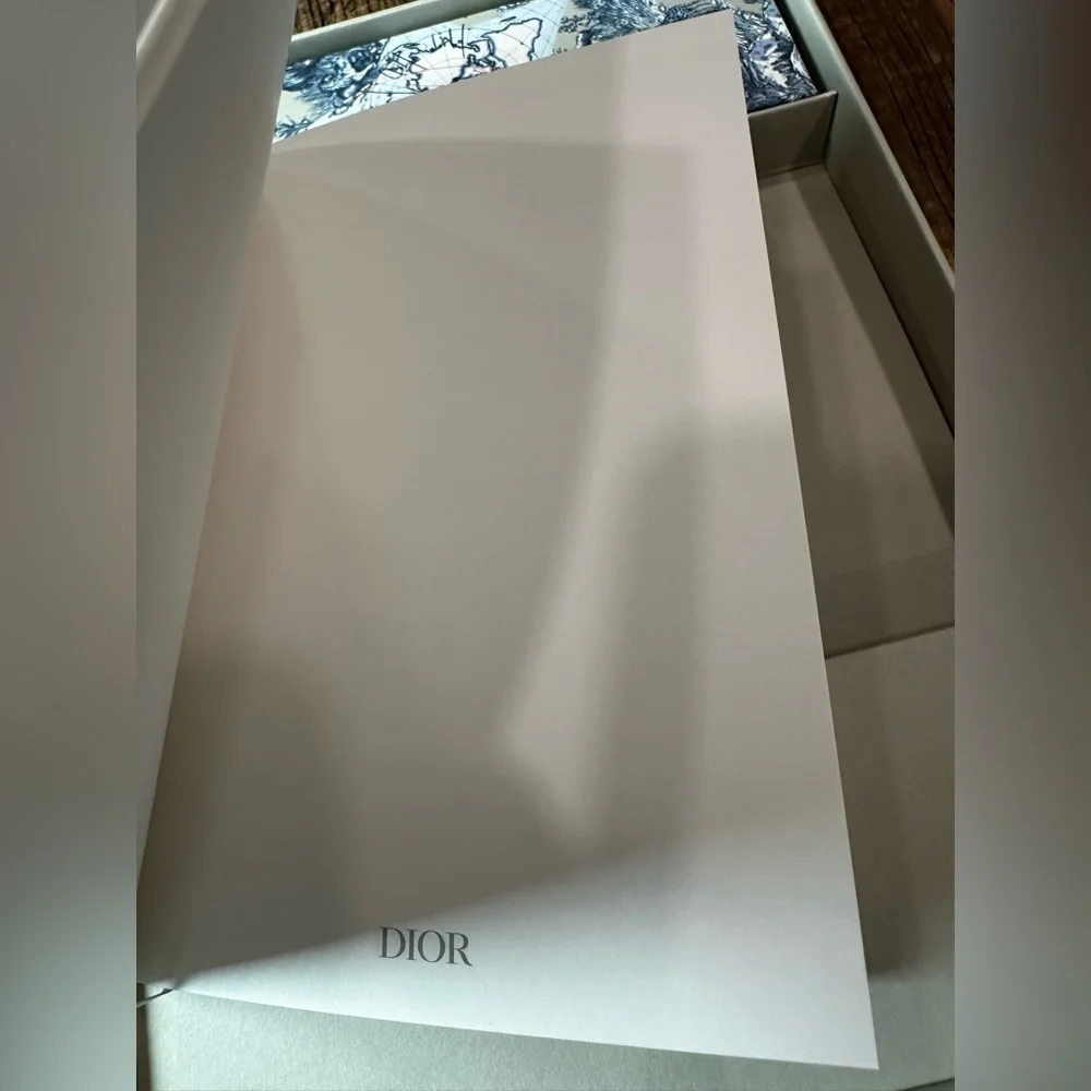 Dior White and Blue Star Map note book and pencil